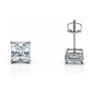 14K White Gold Square CZ Stud Earrings with Screw Back - 3x3mm to 10x10mm