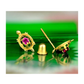 14K Yellow Gold Turtle CZ Stud Earrings with Screw Back