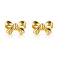 14K Yellow and White Gold Bow Tie Stud Earrings with Screw Back