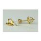 14K Yellow Gold Round Diamond Stud Earrings with Screw Back - 0.20 CT TW
