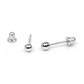 14K White Gold Ball Stud Earrings with Screw Back - 3mm to 8mm