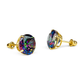 14K Yellow Gold Mystic Topaz CZ Stud Earrings with Screw Back - 3mm to 8mm