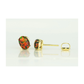14K Yellow and White Gold Oval Opal Stud Earrings with Screw Back