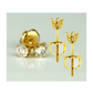 14K Yellow Gold Round Diamond Stud Earrings with Screw Back - 0.25 CT TW