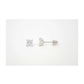 14K White Gold Square Princess Cut CZ Stud Earrings with Screw Back - 3mm to 7mm