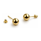 14K Yellow Gold Ball Stud Earrings with Screw Back - 4mm and 7mm