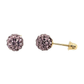 14K Yellow Gold Round Crystal Ball Stud Earrings with Screw Back - 10mm