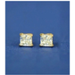 14K Yellow Gold Square CZ Stud Earrings with Screw Back - 3x3mm to 10x10mm