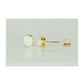 14K Yellow and White Gold Oval Opal Stud Earrings with Screw Back