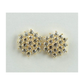14K Yellow Gold Flower CZ Stud Earrings with Screw Back