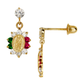 14K Yellow Gold Virgen de Guadalupe CZ Stud Earrings with Screw Back