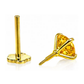 14K Yellow Gold CZ Birthstone Cartilage Barbell Earring with Screw Back - 2mm to 4mm
