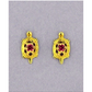 14K Yellow Gold Turtle CZ Stud Earrings with Screw Back