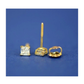 14K Yellow Gold Square CZ Stud Earrings with Screw Back - 3x3mm to 10x10mm