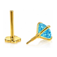 14K Yellow Gold CZ Birthstone Cartilage Barbell Earring with Screw Back - 2mm to 4mm