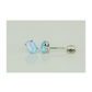 14K Yellow and White Gold Oval Opal Stud Earrings with Screw Back