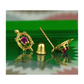 14K Yellow Gold Turtle CZ Stud Earrings with Screw Back