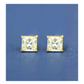 14K Yellow Gold Square CZ Stud Earrings with Screw Back - 3x3mm to 10x10mm