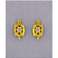 14K Yellow Gold Turtle CZ Stud Earrings with Screw Back