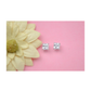 14K White Gold Square Princess Cut CZ Stud Earrings with Screw Back - 3mm to 7mm