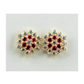 14K Yellow Gold Flower CZ Stud Earrings with Screw Back