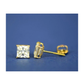 14K Yellow Gold Square CZ Stud Earrings with Screw Back - 3x3mm to 10x10mm