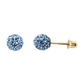 14K Yellow Gold Round Crystal Ball Stud Earrings with Screw Back - 10mm