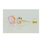 14K Yellow and White Gold Oval Opal Stud Earrings with Screw Back