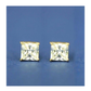 14K Yellow Gold Square CZ Stud Earrings with Screw Back - 3x3mm to 10x10mm