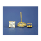 14K Yellow Gold Square CZ Stud Earrings with Screw Back - 3x3mm to 10x10mm