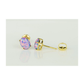 14K Yellow and White Gold Oval Opal Stud Earrings with Screw Back