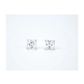 14K White Gold Square Princess Cut CZ Stud Earrings with Screw Back - 3mm to 7mm
