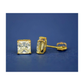 14K Yellow Gold Square CZ Stud Earrings with Screw Back - 3x3mm to 10x10mm