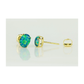 14K Yellow and White Gold Oval Opal Stud Earrings with Screw Back