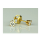 14K Yellow Gold Round Diamond Stud Earrings with Screw Back - 0.25 CT TW