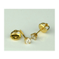 14K Yellow Gold Round Diamond Stud Earrings with Screw Back - 0.20 CT TW