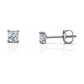 14K White Gold Square CZ Stud Earrings with Screw Back - 3x3mm to 10x10mm