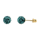 14K Yellow Gold Round Crystal Ball Stud Earrings with Screw Back - 10mm
