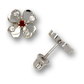 14K Yellow and White Gold Flower Stud Earrings with Screw Back