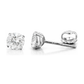 14K White Gold Round CZ Stud Earrings with Screw Back - 3mm to 12mm