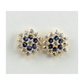 14K Yellow Gold Flower CZ Stud Earrings with Screw Back