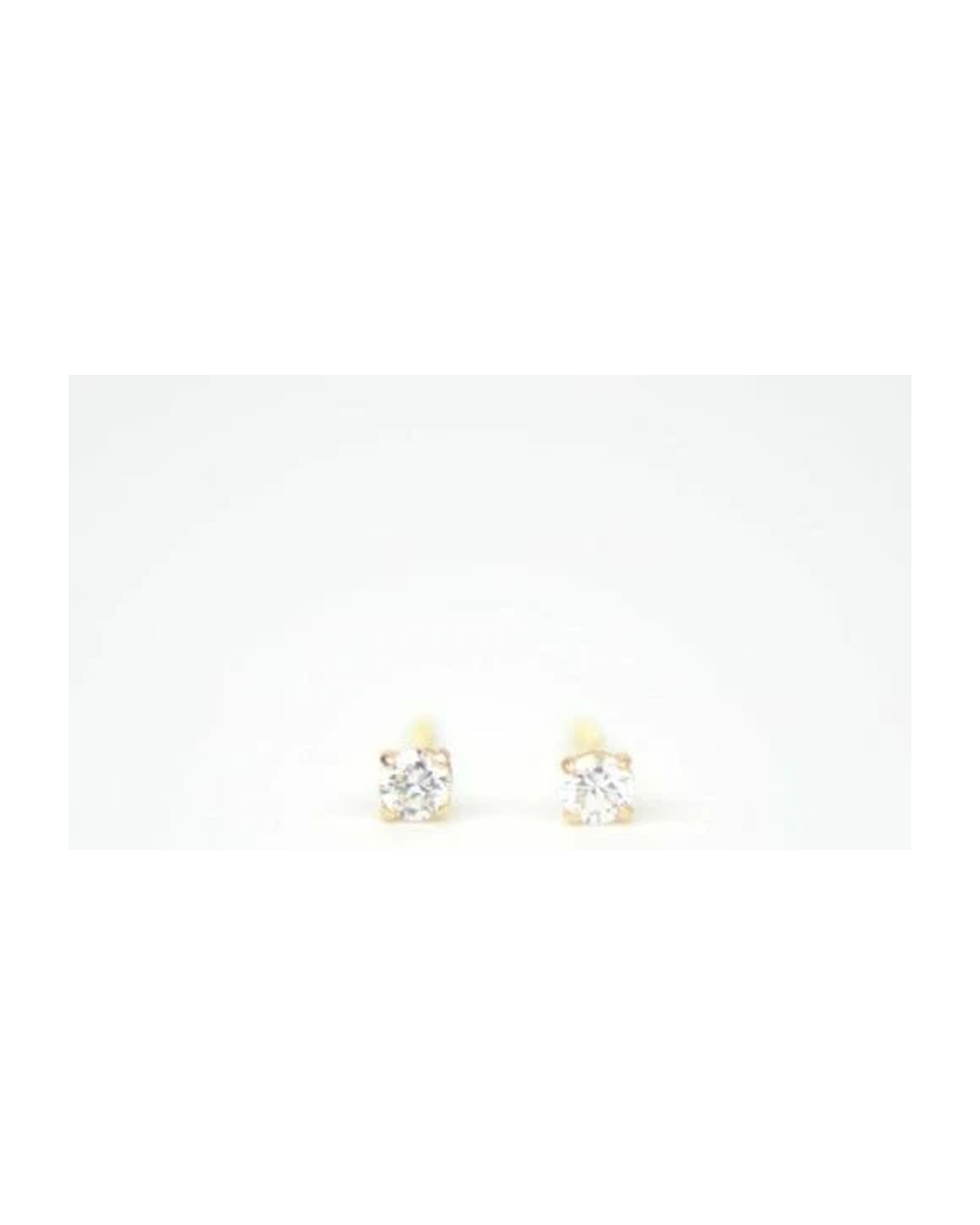 14K Yellow Gold Round CZ Stud Earrings with Screw Back - 2.0mm to 7.0mm
