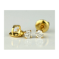 14K Yellow Gold Round Diamond Stud Earrings with Screw Back - 0.22 CT TW