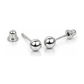 14K White Gold Ball Stud Earrings with Screw Back - 3mm to 8mm