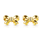 14K Yellow and White Gold Bow Tie Stud Earrings with Screw Back