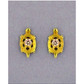 14K Yellow Gold Turtle CZ Stud Earrings with Screw Back