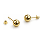 14K Yellow Gold Ball Stud Earrings with Screw Back - 4mm and 7mm