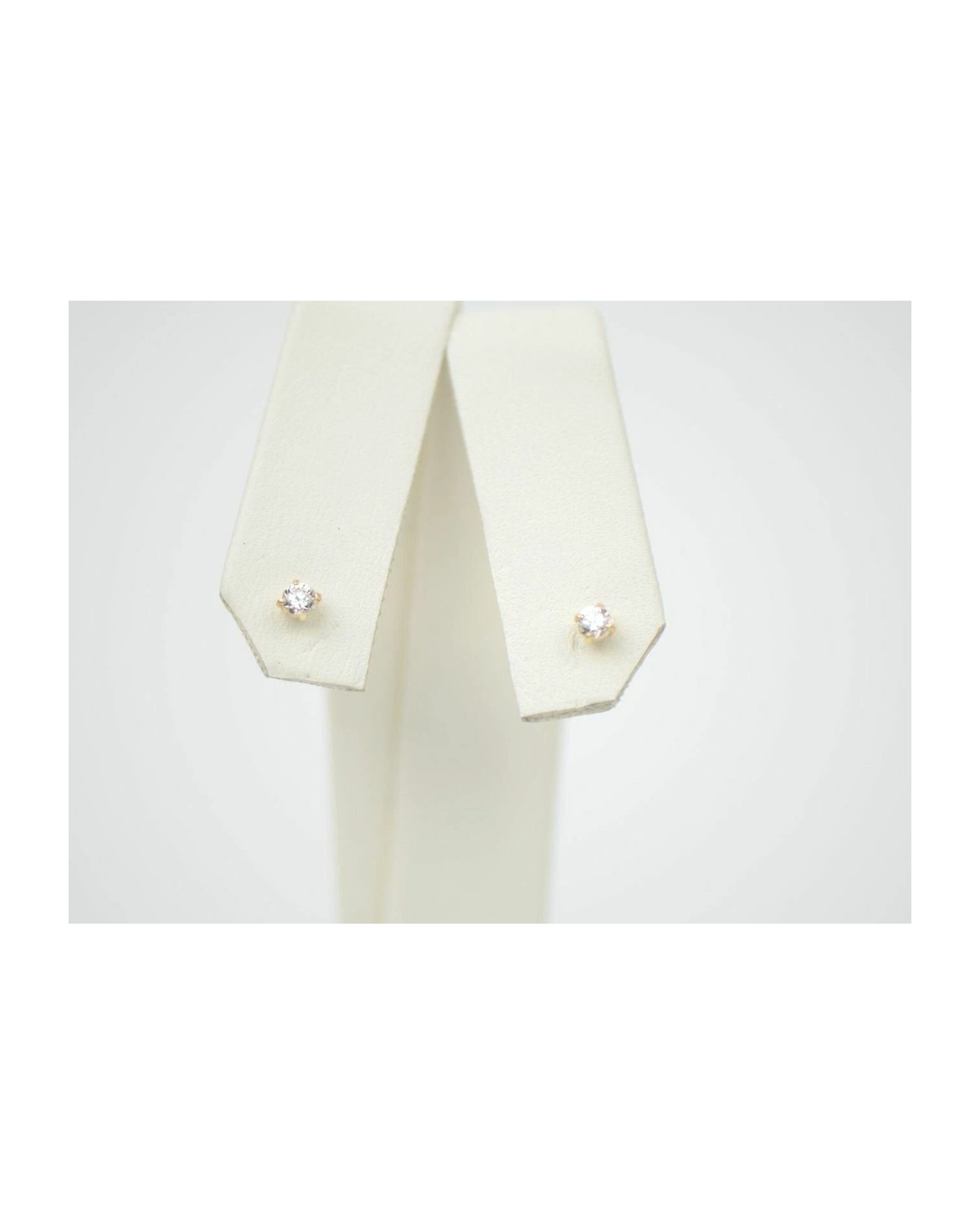 14K Yellow Gold Round CZ Stud Earrings with Screw Back - 2.0mm to 7.0mm