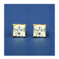 14K Yellow Gold Square CZ Stud Earrings with Screw Back - 3x3mm to 10x10mm