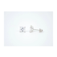 14K White Gold Square Princess Cut CZ Stud Earrings with Screw Back - 3mm to 7mm